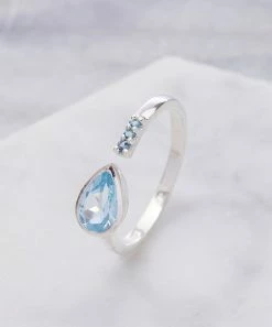 Best deal π YS Gems Blue Topaz & Sterling Silver Bypass Ring π₯°
