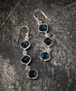Best Pirce 🔔 YS Gems London Blue Topaz & Sterling Silver Drop Earrings 🛒