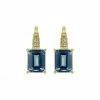Best Sale 🎁 YS Gems London Blue Topaz & White Zircon Emerald-Cut Drop Earrings ✨