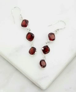 Flash Sale 😀 YS Gems Garnet & Sterling Silver Drop Earrings 😀