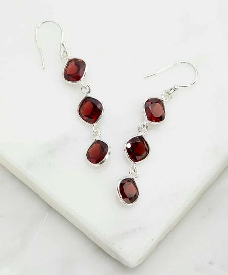 Flash Sale π YS Gems Garnet & Sterling Silver Drop Earrings π