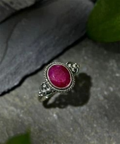 Flash Sale ✔️ YS Gems Corundum Ruby & Sterling Silver Oval Filigree Ring 🛒