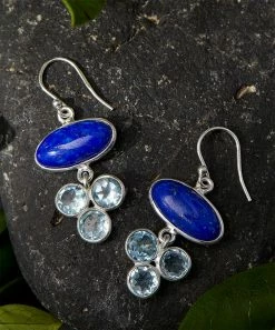 Outlet 🥰 YS Gems Lapis Lazuli & Blue Topaz Drop Earrings 😍