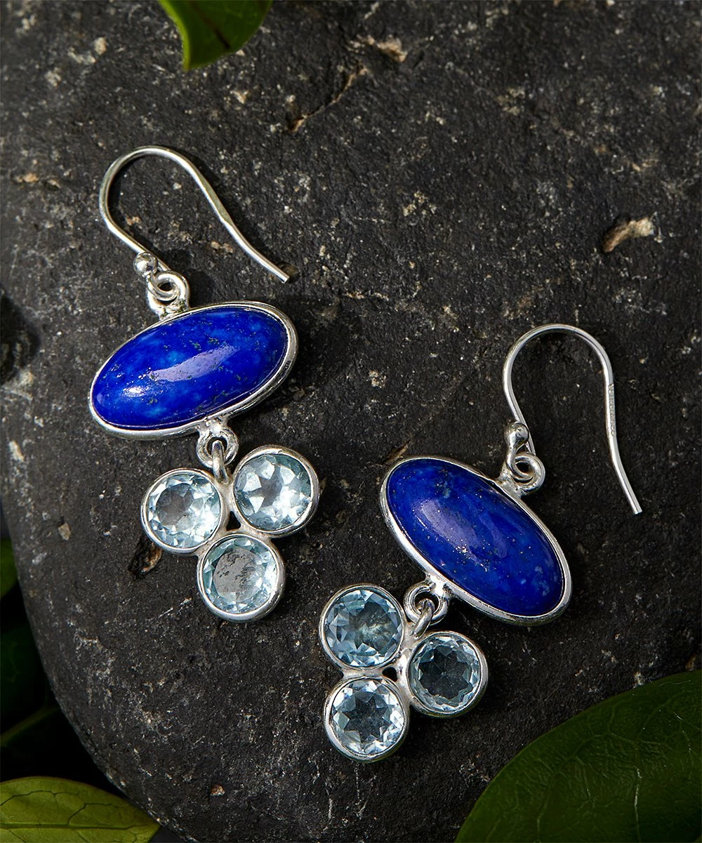 Outlet π₯° YS Gems Lapis Lazuli & Blue Topaz Drop Earrings π