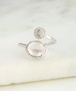 Flash Sale 👏 YS Gems Rose Quartz & Zircon Bypass Ring 🧨