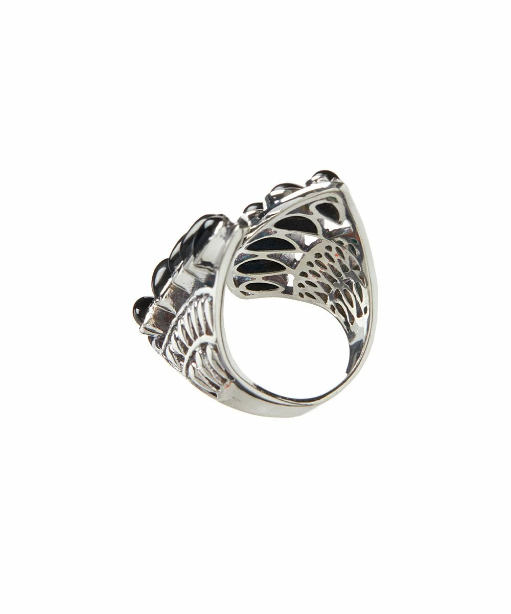 Deals π YS Gems Black Onyx & Sterling Silver Butterfly Wing Ring β - Image 2