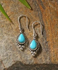 Budget ✨ YS Gems Blue Mohave Turquoise & Sterling Silver Petite Teardrop Earrings 💯