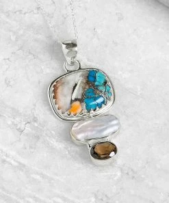Coupon π YS Gems Oyster & Mohave Turquoise Tiered Pendant π