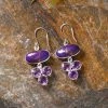 Best Sale ⌛ YS Gems Purple Copper Turquoise & Amethyst Cluster Tiered Drop Earrings ⭐