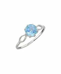 Best deal ✔️ YS Gems Blue Topaz & Sterling Silver Round-Cut Ring 🎁