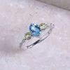 Cheap 😉 YS Gems Swiss Blue Topaz & Peridot Oval-Cut Ring ⌛