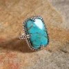 Deals 💯 YS Gems Blue Mohave Turquoise & Sterling Silver Filigree Rectangle Ring 😍