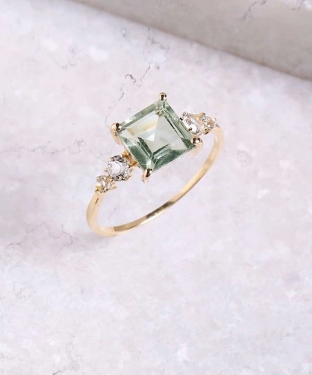Best deal π YS Gems Prasiolite & White Topaz Princess-Cut Ring π―