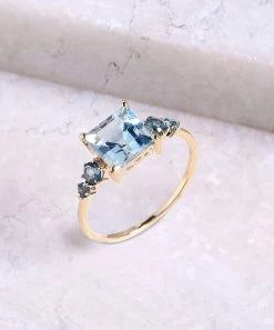 Budget 🥰 YS Gems Blue Topaz & London Blue Topaz Square-Cut Ring ✔️