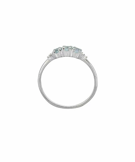 New π― YS Gems Blue & White Topaz Round Trio Ring π - Image 2