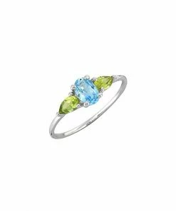 Buy π YS Gems Blue Topaz & Green Peridot Ring π