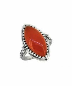 Wholesale 🛒 YS Gems Orange Carnelian & Sterling Silver Cabochon Ring 🔥
