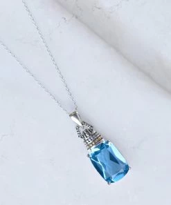 Buy π₯° YS Gems Blue Topaz & Sterling Silver Pendant Necklace π