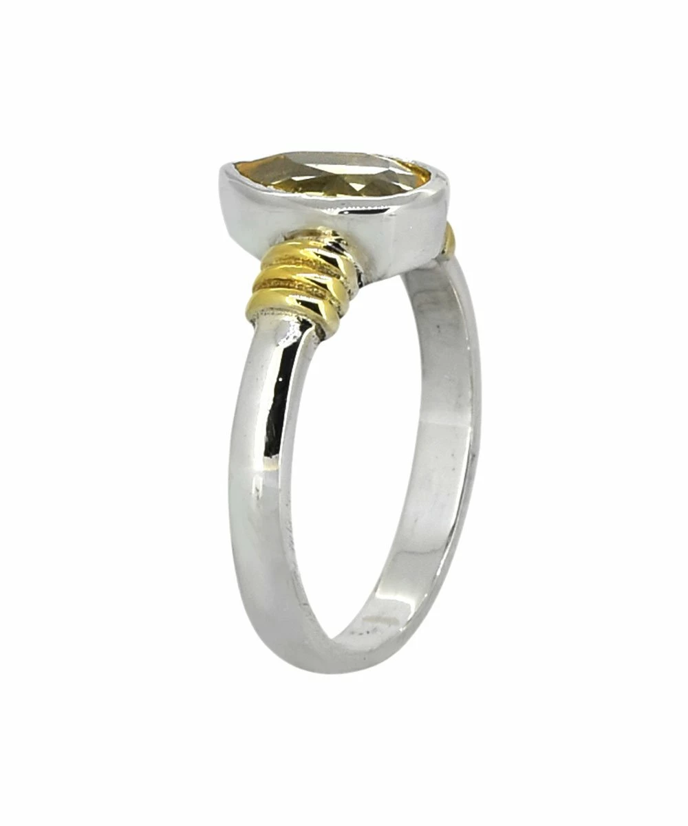 Buy π YS Gems Citrine & Two-Tone Pear-Cut Ring π - Image 2