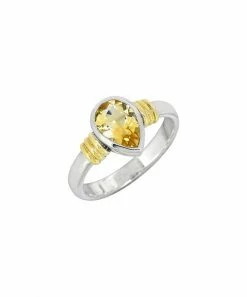 Buy π YS Gems Citrine & Two-Tone Pear-Cut Ring π