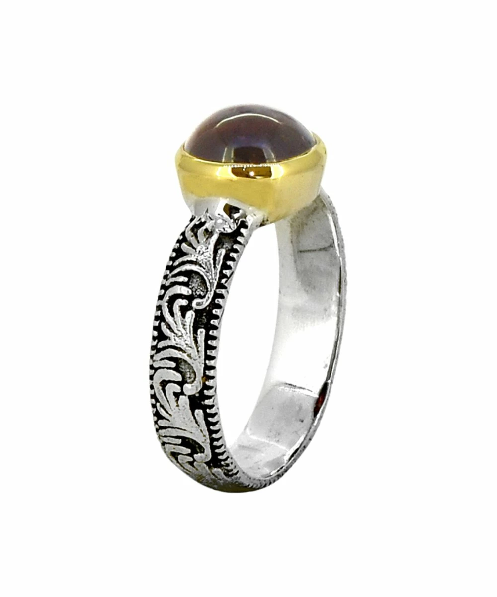 Best reviews of π YS Gems Garnet & Sterling Silver Oxidized Ring π― - Image 2