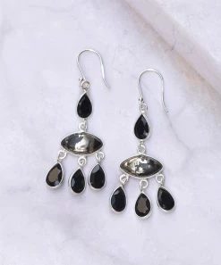 Discount ✨ YS Gems Black Onyx & Chalcopyrite Drop Earrings 💯